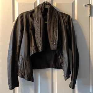 All Saints Asymmetrical Leather Jacket